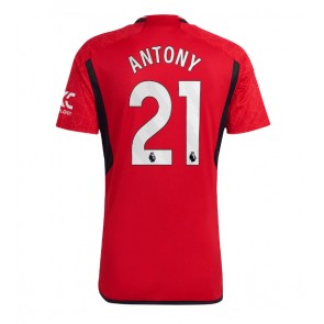 Lacne Muži Futbalové dres Manchester United Antony #21 2023-24 Krátky Rukáv - Domáci